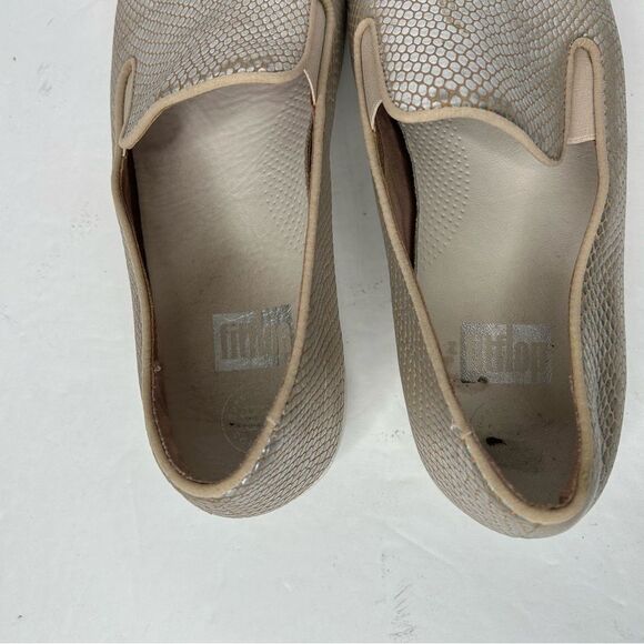 Fitflop Gold Metallic Slip-On sneakers shoes 8.5 reptile snake print - Picture 9 of 11